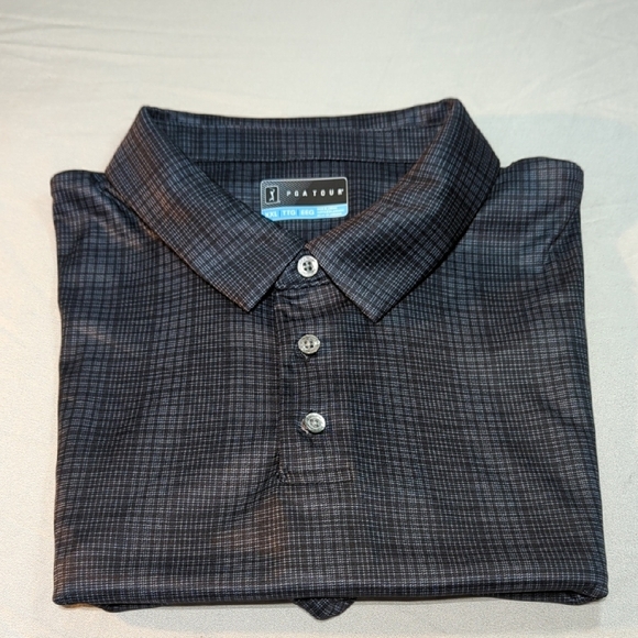 PGA Tour Blue Polo Shirt with Classic Style - Picture 9 of 11